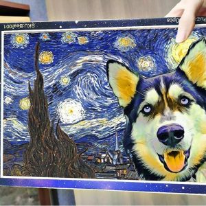 Momcased Painting Husky Jigsaw Puzzle Set