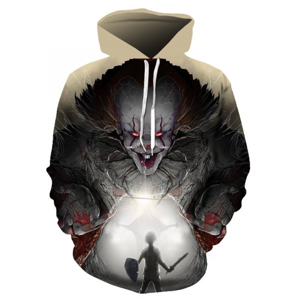 Movie It Pennywise Clown Stephen King 3D Printed Hoodie/Zipper Hoodie