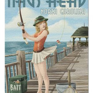 Nags Head Pinup Girl Fishing Jigsaw Puzzle Set