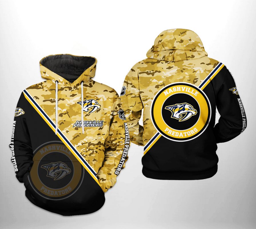 Nashville Predators NHL Camo Team 3D Printed Hoodie/Zipper Hoodie