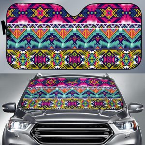 Native American Thunderbird Pattern Car Auto Sun Shade