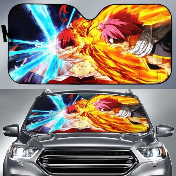 Natsu Erza Gray Fight Fairy Tail Anime Car Auto Sun Shade