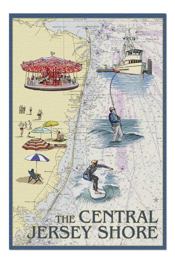 Nautical Central Jersey Shore Jigsaw Puzzle Set