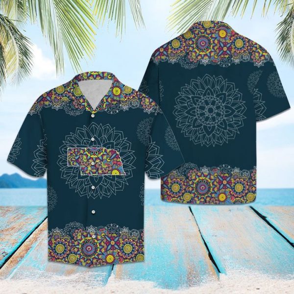 Nebraska Mandala Hawaiian Shirt Summer Button Up