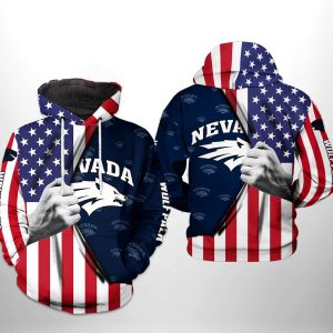 Nevada Wolf Pack NCAA US Flag 3D Printed Hoodie/Zipper Hoodie