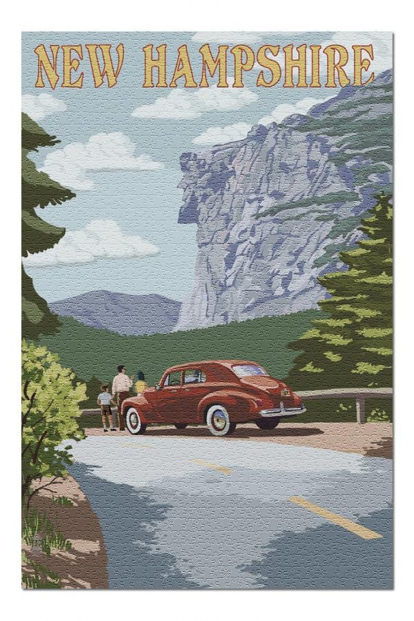 New Hampshire Family On Roadway Jigsaw Puzzle Set