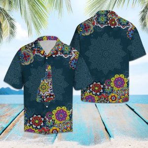 New Hampshire Mandala Hawaiian Shirt Summer Button Up