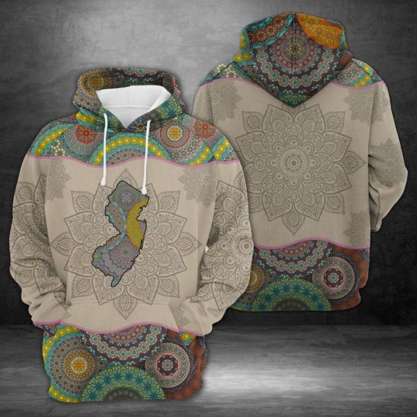 New Jersey Mandala 3D Printed Hoodie/Zipper Hoodie