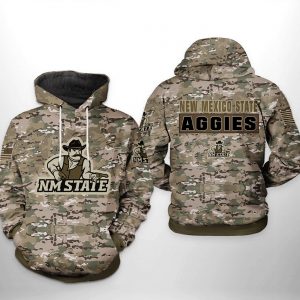 New Mexico State Aggies NCAA Camo Veteran 3D Printed Hoodie/Zipper Hoodie