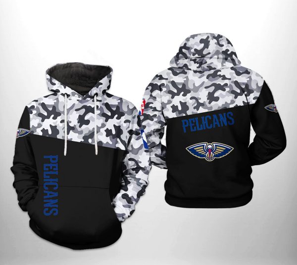 New Orleans Pelicans NBA Camo Veteran Team 3D Printed Hoodie/Zipper Hoodie