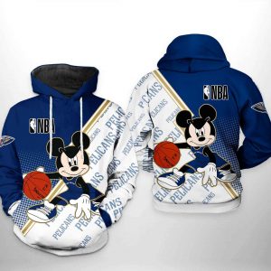 New Orleans Pelicans NBA Mickey 3D Printed Hoodie/Zipper Hoodie