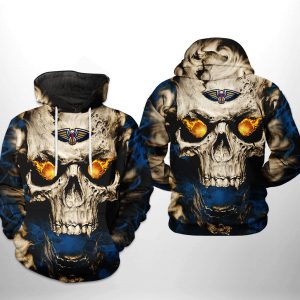 New Orleans Pelicans NBA Skull 3D Printed Hoodie/Zipper Hoodie