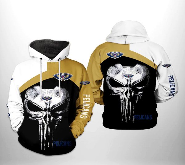 New Orleans Pelicans NBA Skull Punisher Team 3D Printed Hoodie/Zipper Hoodie