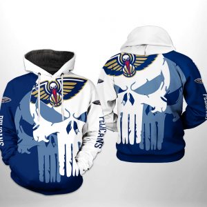 New Orleans Pelicans NBA Team Skull 3D Printed Hoodie/Zipper Hoodie