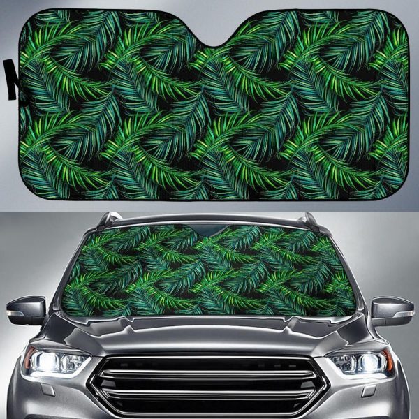 Night Tropical Palm Leaves Car Auto Sun Shade