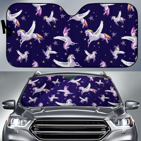 Night Winged Unicorn Car Auto Sun Shade