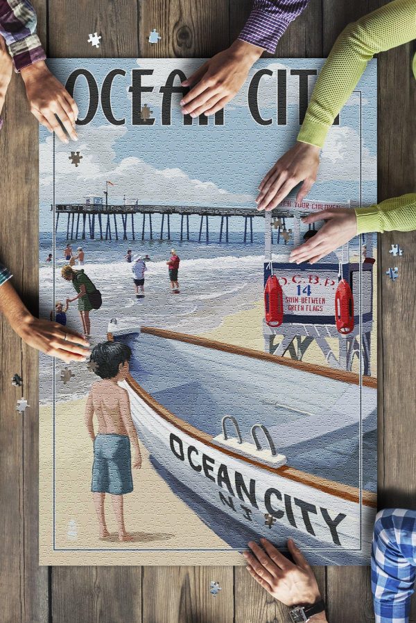 Ocean City, New Jersey Lifeguard Stand Jigsaw Puzzle Set