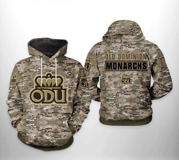 Old Dominion Monarchs NCAA Camo Veteran 3D Printed Hoodie/Zipper Hoodie