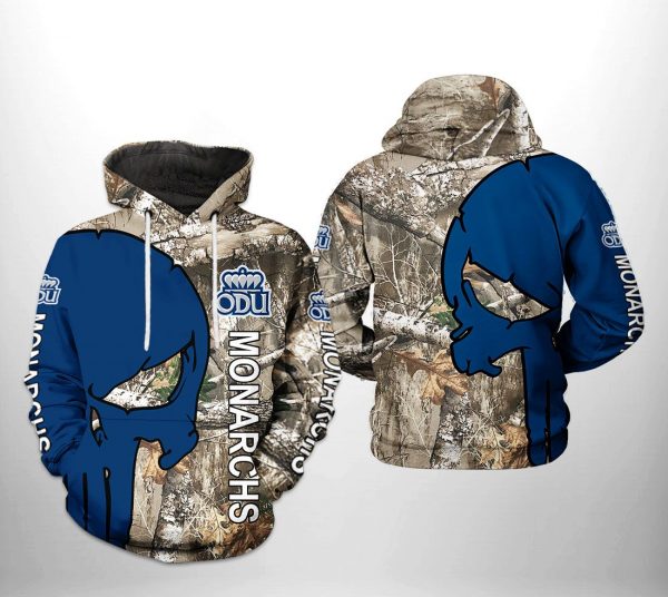 Old Dominion Monarchs NCAA Camo Veteran Hunting 3D Printed Hoodie/Zipper Hoodie