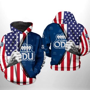 Old Dominion Monarchs NCAA US Flag 3D Printed Hoodie/Zipper Hoodie