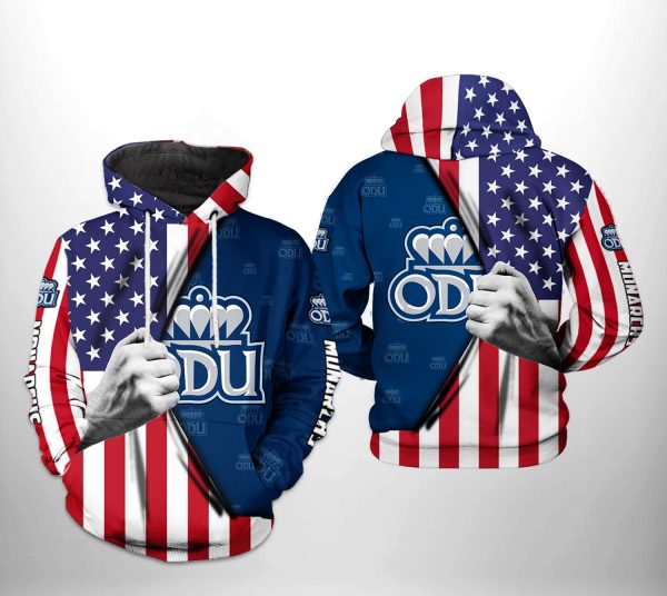 Old Dominion Monarchs NCAA US Flag 3D Printed Hoodie/Zipper Hoodie