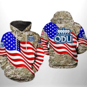 Old Dominion Monarchs NCAA US Flag Camo Veteran 3D Printed Hoodie/Zipper Hoodie