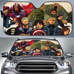 One Piece Avengers Anime Car Auto Sun Shade