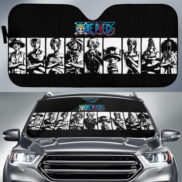 One Piece Crews Black And White Car Auto Sun Shade