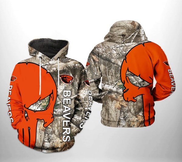 Oregon State Beavers NCAA Camo Veteran Hunting 3D Printed Hoodie/Zipper Hoodie