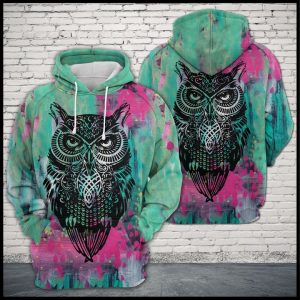 Owl Colorful 3D Printed Hoodie/Zipper Hoodie