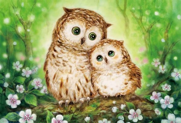 Owls In Green Forest Jigsaw Puzzle Set