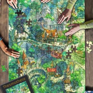 Painting Houses In The Jungle Jigsaw Puzzle Set