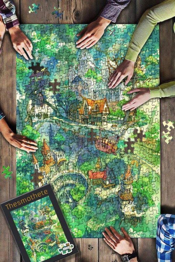 Painting Houses In The Jungle Jigsaw Puzzle Set