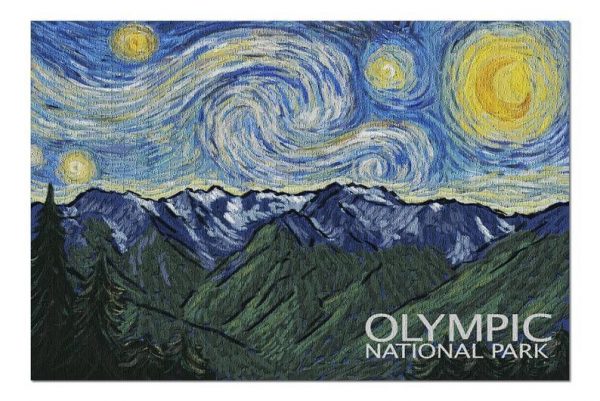 Painting Olympic National Park The Starry Night Jigsaw Puzzle Set