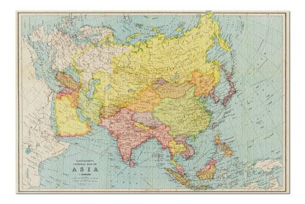 Panoramic Map, Asia Jigsaw Puzzle Set