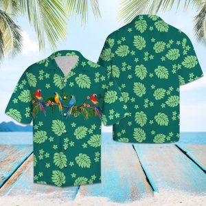 Parrot Forest Hawaiian Shirt Summer Button Up