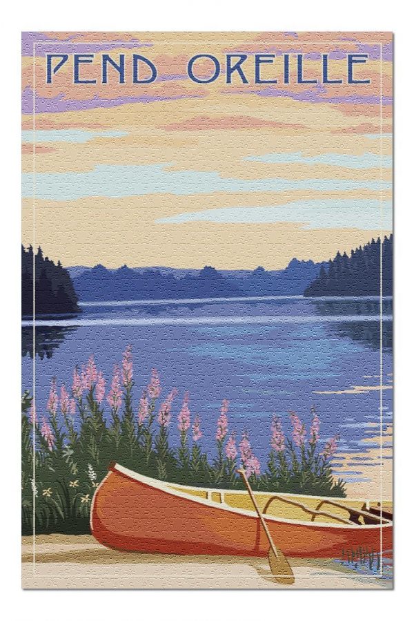 Pend Oreille Canoe And Lake Jigsaw Puzzle Set