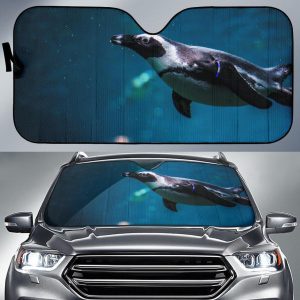 Penguin Swiming in the Sea Car Auto Sun Shade