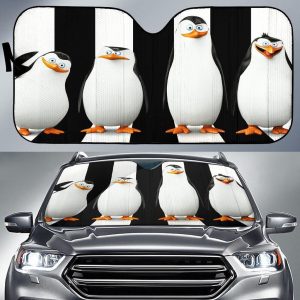 Penguins Of Madagascar Funny Car Auto Sun Shade