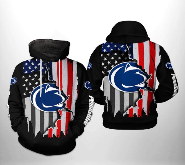 Penn State Nittany Lions NCAA US Flag 3D Printed Hoodie/Zipper Hoodie