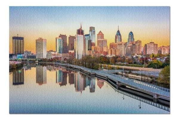 Philadelphia At Sunset Jigsaw Puzzle Set