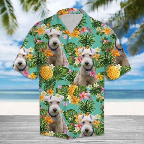 Pineapple Lakeland Terrier Hawaiian Shirt Summer Button Up