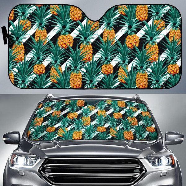 Pineapple Striped Car Auto Sun Shade