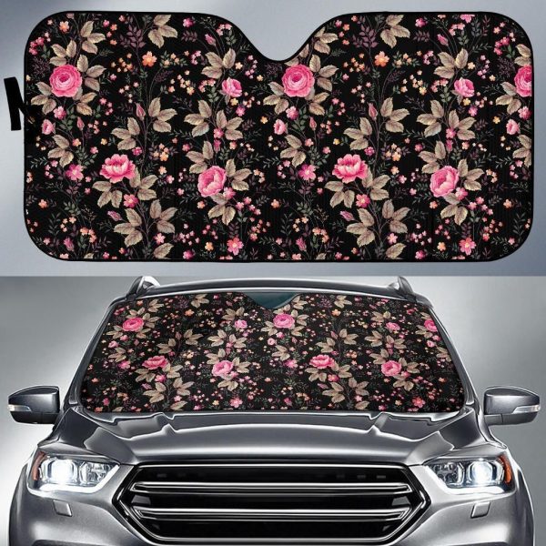 Pink Floral Flower Car Auto Sun Shade