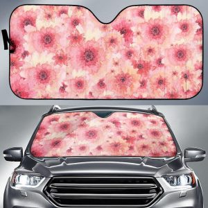 Pink Flower Car Auto Sun Shade