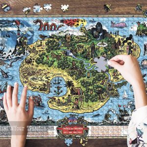 Pirates Caribbean Map Jigsaw Puzzle Set