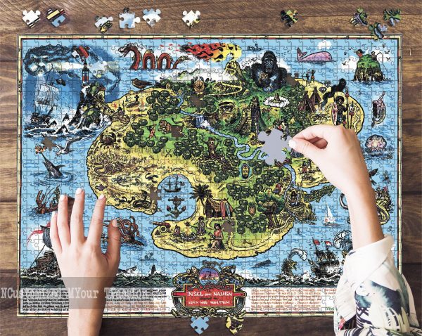 Pirates Caribbean Map Jigsaw Puzzle Set