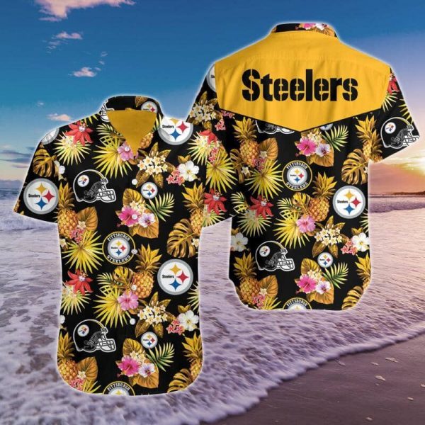 Pittsburgh Steeler Hawaiian Shirt Summer Button Up