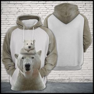 Polar Bear Family 3D Printed Hoodie/Zipper Hoodie