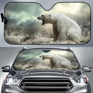 Polar Bear Roar Car Auto Sun Shade